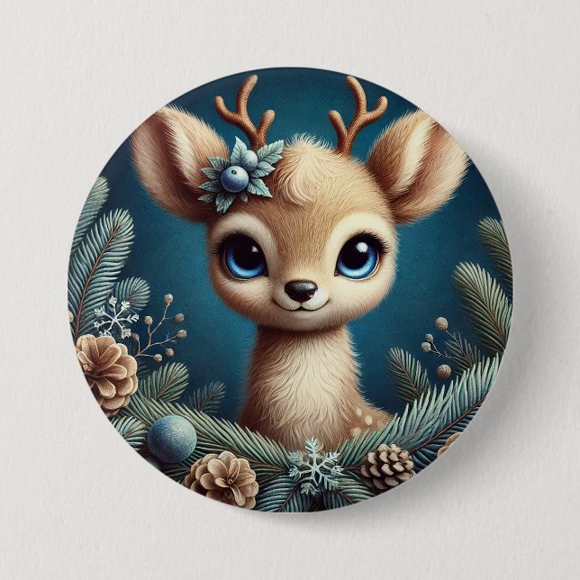 Cute Fawn Illustration 7.5 Cm Round Badge (Front)