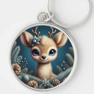 Cute Fawn Illustration Key Ring