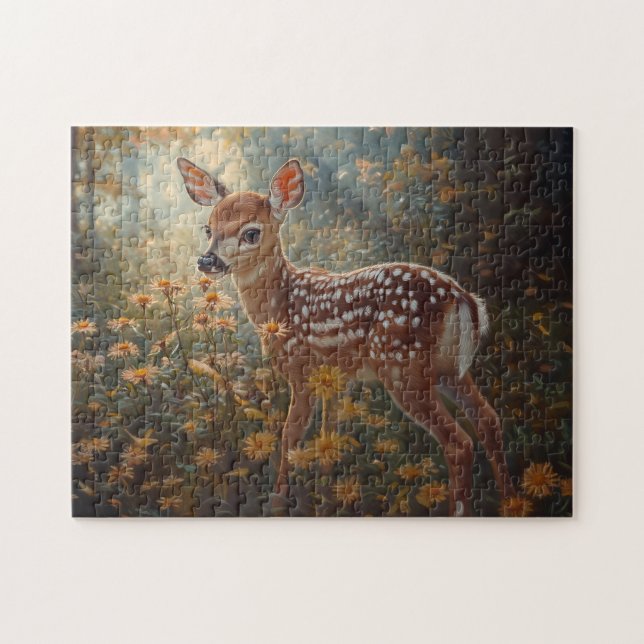 Cute Fawn in the Forest Jigsaw Puzzle (Horizontal)