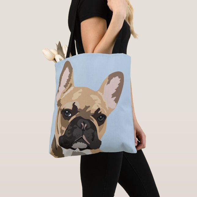 Cute Fawn Red French Bulldog | Frenchie Tote Bag (Close Up)