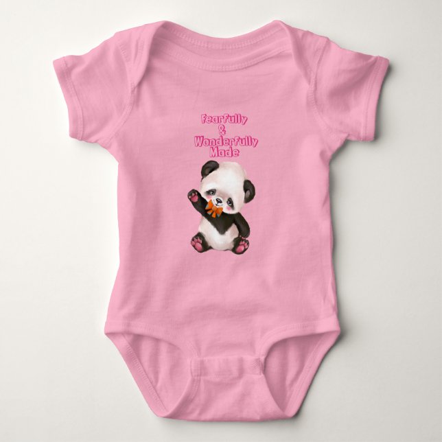 Cute Fearfully And Wonderfully Made Baby Bodysuit (Front)