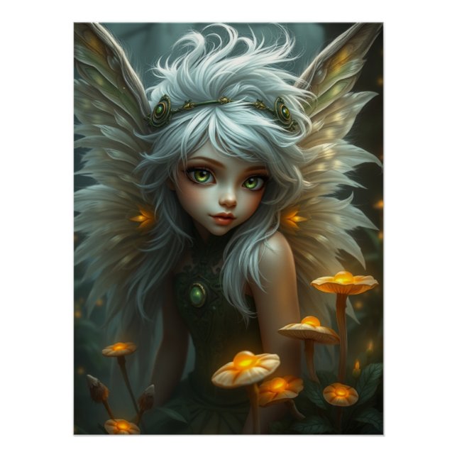 Cute Feathered Fairy Art  Poster (Front)