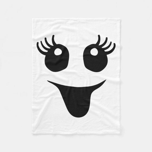 Cute Female Ghost Face Outfit For Halloween Costum Fleece Blanket (Front)