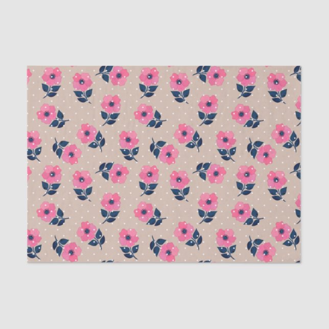 Cute Feminine Floral Pattern Tissue Paper (Front)
