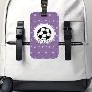 Cute Feminine Soccer Ball Design Personalised Cool Luggage Tag