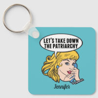 Cute Feminist Pop Art Anti Patriarchy Custom Teal