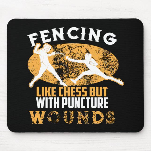 Cute Fencing Like Chess But With Puncture Wounds Mouse Pad (Front)
