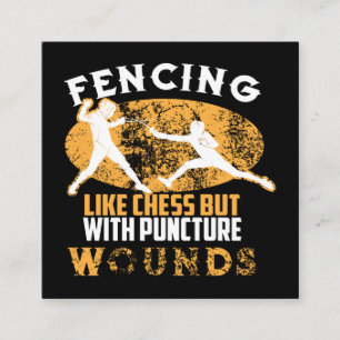 Cute Fencing Like Chess But With Puncture Wounds Square Business Card