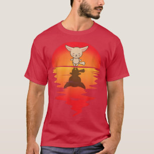 Cute Fennec Fo Ears Vintage Sunset Desert Animal L T-Shirt