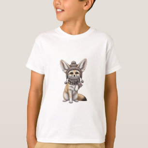 Cute Fennec Fox in Winter Hat Kids T-Shirt