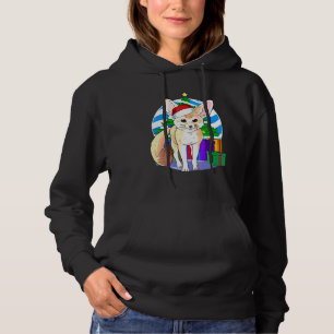Cute Fennec Fox Santa Hat Christmas Tree Decor Hoodie