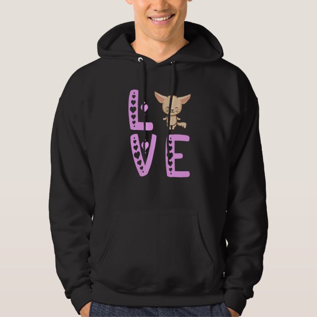 Cute Fennec Fox Small Fennec Fox  Ears Foxes Deser Hoodie (Front)