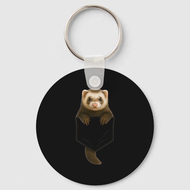 Cute Ferret Cket Funny Gift For Men Women Kid Ferr Key Ring (Front)