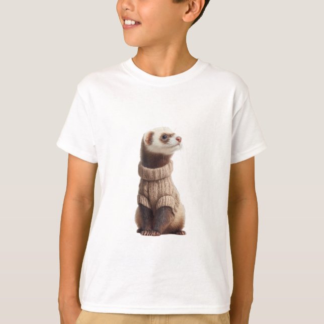 Cute Ferret Cosy Sweater Kids (Front)