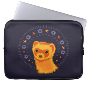 Cute ferret head adorable animal laptop sleeve