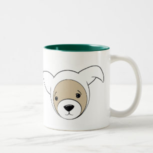 Cute Ferret in Easter Bunny Costume Two-Tone Coffee Mug