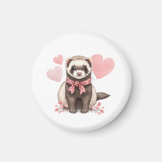 Cute Ferret Kawaii Pet Animal Locker Decoration  Magnet (Front)