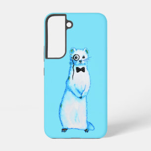 Cute ferret white blue animal lover samsung galaxy case