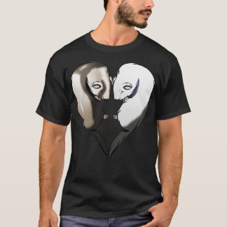 Cute Ferrets Couple Heart Valentines Day T-Shirt