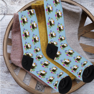 Cute Ferrets Floral Socks