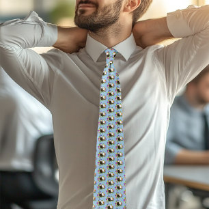Cute Ferrets Floral Tie