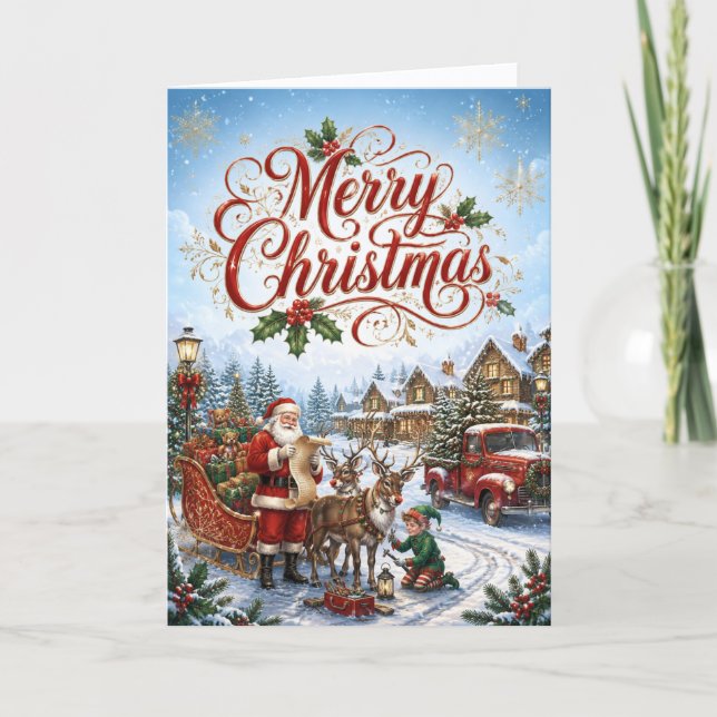 Cute Ferrier Client Appreciation Corporate Winter Holiday Card (Front)
