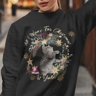 Cute Festive Cat Lover Christmas Yule Sweatshirt