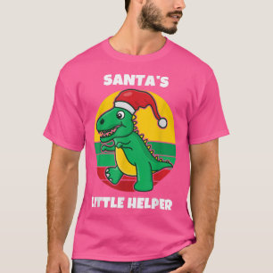 Cute Festive Christmas Dinosaur Santa's Little Hel T-Shirt