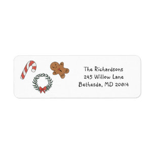 Cute Festive Christmas Holiday Return Address