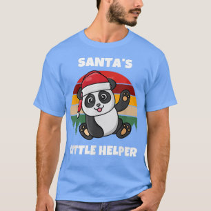 Cute Festive Christmas Panda Santa's Little Helper T-Shirt