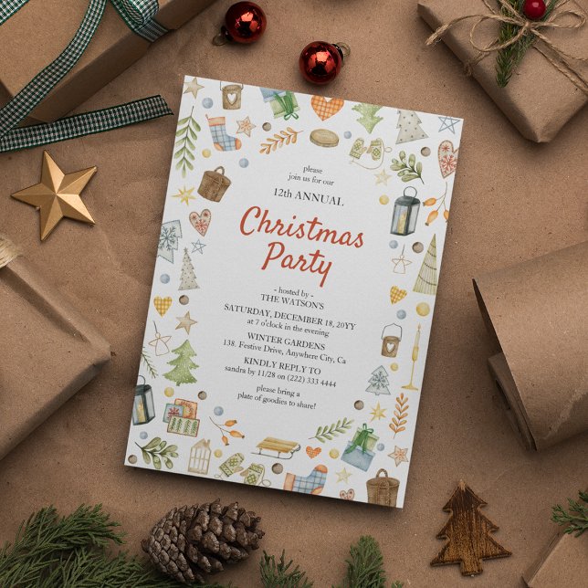 Cute Festive Christmas Party Invitation (Creator Uploaded)