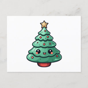 Cute Festive Christmas Tree Design Holiday Postcard