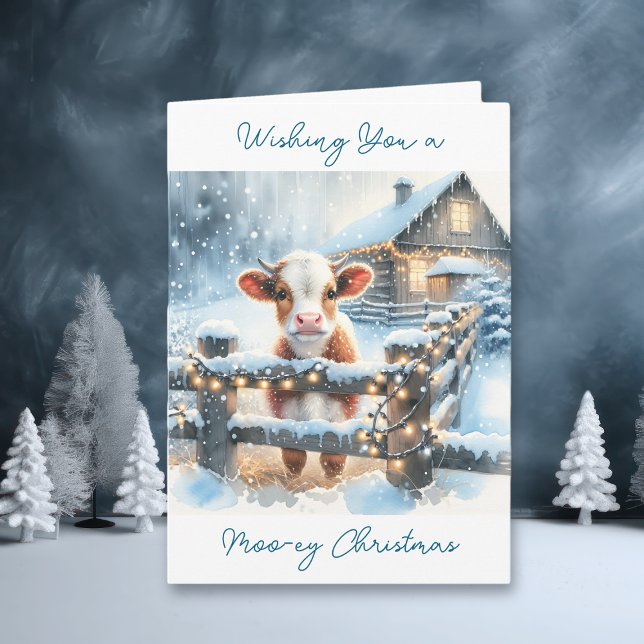 Cute Festive Cow Card Personalised Christmas (Creator Uploaded)