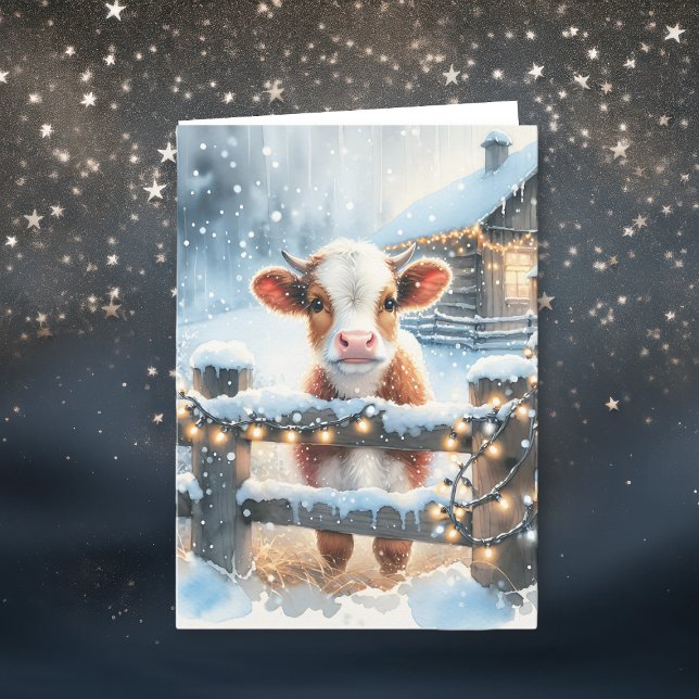 Cute Festive Cow Card Personalised Christmas (Creator Uploaded)