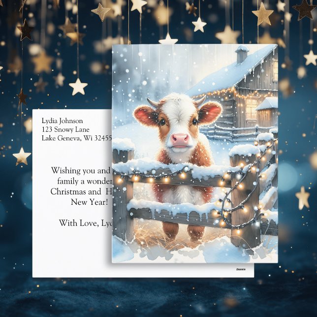 Cute Festive Cow Card Personalised Christmas (Creator Uploaded)