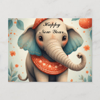 Cute Festive Elephant  Postcard