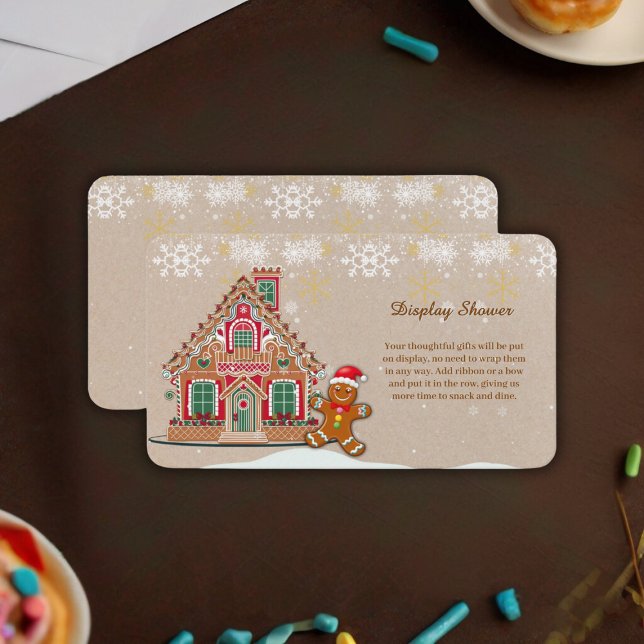Cute Festive Gingerbread House Baby Shower Enclosure Card (Creator Uploaded)