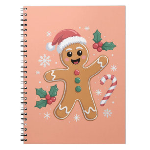 Cute Festive Gingerbread Man Christmas Cookie  Notebook