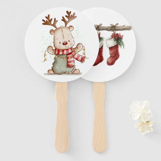 Cute Festive Holiday Folding Fan