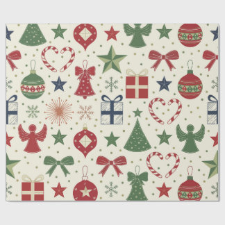 Cute Festive Holiday Pattern Wrapping Paper