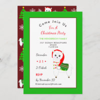 Cute Festive Llama Christmas Party Celebration