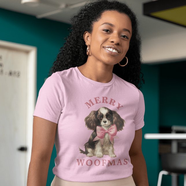 Cute & Festive: Merry Woofmas Women's Dog Lover T-Shirt (Creator Uploaded)
