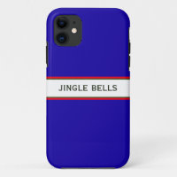 Cute Festive Navy Blue Modern Jingle Bells Text