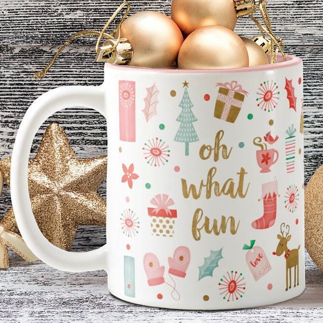 Cute Festive Oh what fun Christmas Mug (A cute oh what fun Christmas mug. Makes a cute gift for the holidays.)