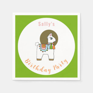 Cute festive pinata llama BIrthday party Napkin