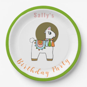 Cute festive pinata llama BIrthday party Paper Plate