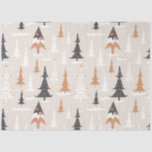 Cute Festive Pink Boho Brown Christmas Trees Tissue Paper<br><div class="desc">Cute Festive Pink  Boho Brown Christmas Tree Snowman Reindeer Wrapping Paper</div>