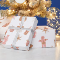 Cute Festive Pink Christmas Gingerbread Snowflakes