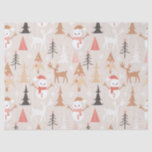 Cute Festive Pink Christmas Tree Snowman Reindeer Tissue Paper<br><div class="desc">Cute Festive Pink Christmas Tree Snowman Reindeer Wrapping Paper</div>
