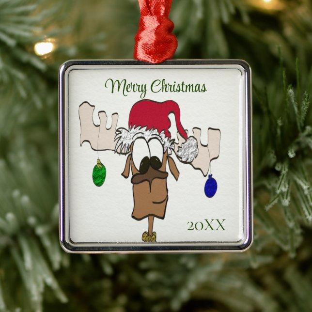 Cute Festive Reindeer Metal Tree Decoration (Tree)